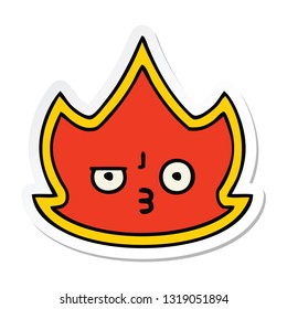 sticker of a cute cartoon fire