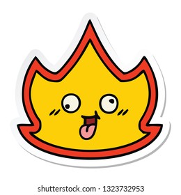 pegatina de un tierno incendio de caricatura