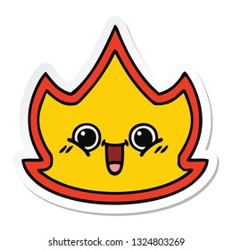 sticker of a cute cartoon fire