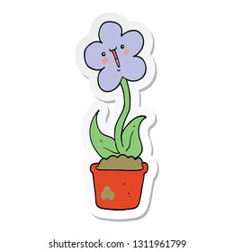 sticker of a cute cartoon flower