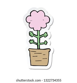 sticker of a cute cartoon flower