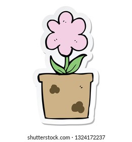 Sticker Cute Cartoon Flower Stock Vector (Royalty Free) 1324172237