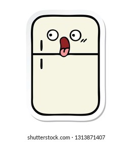 sticker of a cute cartoon fridge freezer