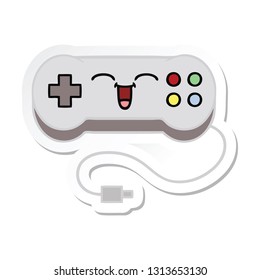 pegatina de un lindo controlador de juegos de dibujos animados