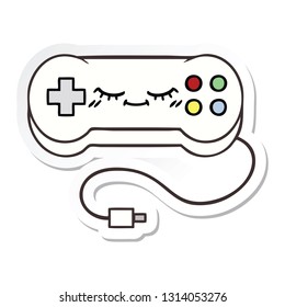 pegatina de un lindo controlador de juegos de dibujos animados