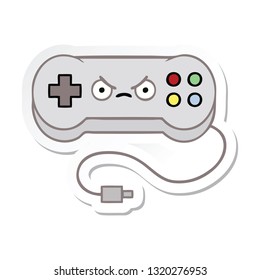 sticker of a cute cartoon game controller