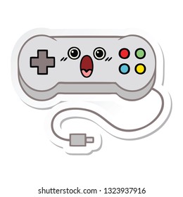 pegatina de un lindo controlador de juegos de dibujos animados