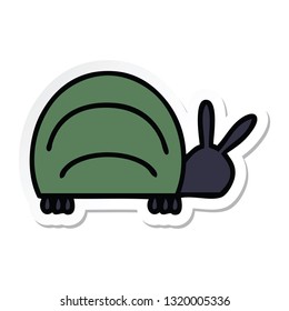 sticker of a cute cartoon green bug