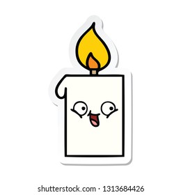 sticker of a cute cartoon lit candle