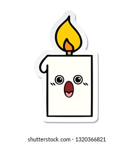 sticker of a cute cartoon lit candle