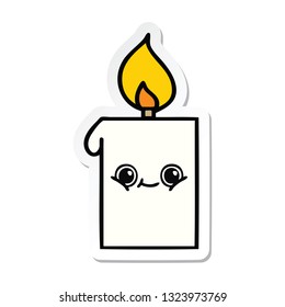 sticker of a cute cartoon lit candle