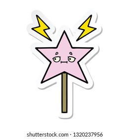 sticker of a cute cartoon magic wand