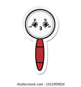 sticker of a cute cartoon magnifying glass