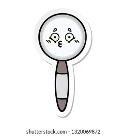 sticker of a cute cartoon magnifying glass