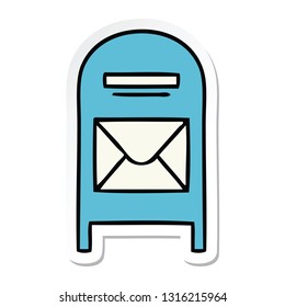 sticker of a cute cartoon mail box
