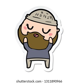sticker of a cute cartoon man with beard