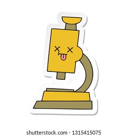 pegatina de un lindo microscopio de dibujos animados
