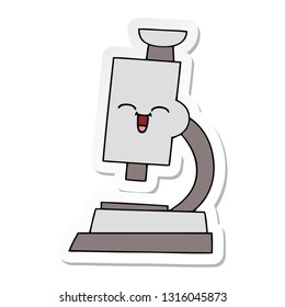 sticker of a cute cartoon microscope