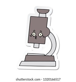 sticker of a cute cartoon microscope