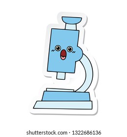 sticker of a cute cartoon microscope