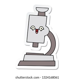 pegatina de un lindo microscopio de dibujos animados