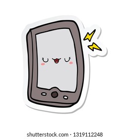 sticker of a cute cartoon mobile phone