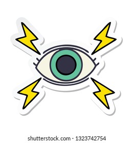 sticker of a cute cartoon mystic eye