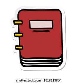 sticker of a cute cartoon note book