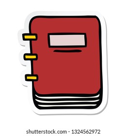 sticker of a cute cartoon note book