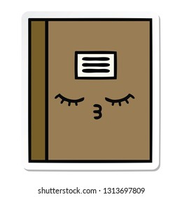 sticker of a cute cartoon notebook