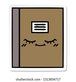 sticker of a cute cartoon notebook
