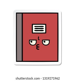 sticker of a cute cartoon notebook