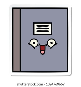 sticker of a cute cartoon notebook