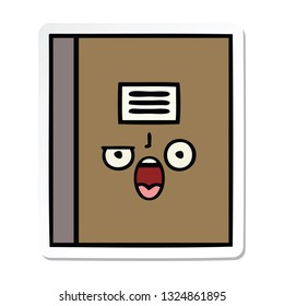 sticker of a cute cartoon notebook