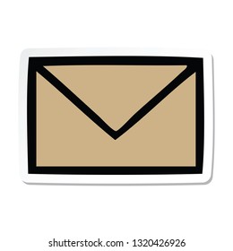 sticker of a cute cartoon paper envelope