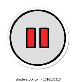 sticker of a cute cartoon pause button