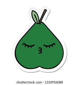 sticker of a cute cartoon pear