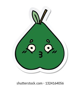 sticker of a cute cartoon pear