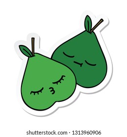 sticker of a cute cartoon pears