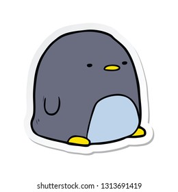 sticker of a cute cartoon penguin
