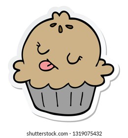 sticker of a cute cartoon pie