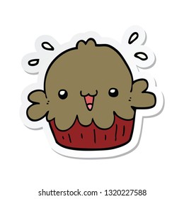 sticker of a cute cartoon pie