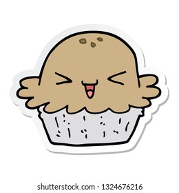 sticker of a cute cartoon pie