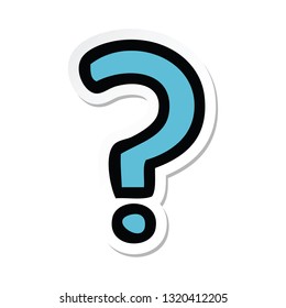 sticker of a cute cartoon question mark