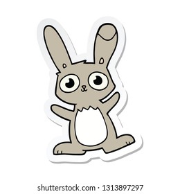 sticker of a cute cartoon rabbit