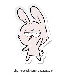 sticker of a cute cartoon rabbit