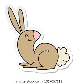 sticker of a cute cartoon rabbit
