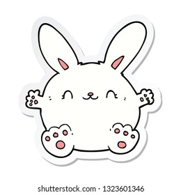 pegatina de un lindo conejo de dibujos animados