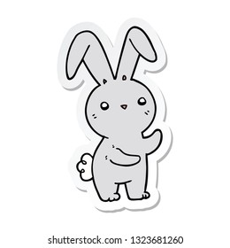 sticker of a cute cartoon rabbit