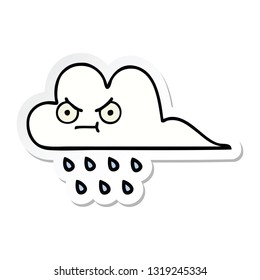 Aufkleber einer süßen Cartoon-Regenwolke